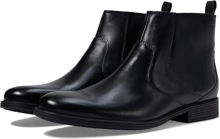 Clarks Whiddon Zip Men's Shoes Waterproof Black Leather : 10 D - Medium