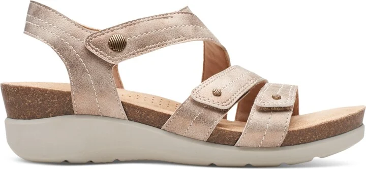 Clarks Women's Calenne Clara Strappy Wedge Sandals - Image 6