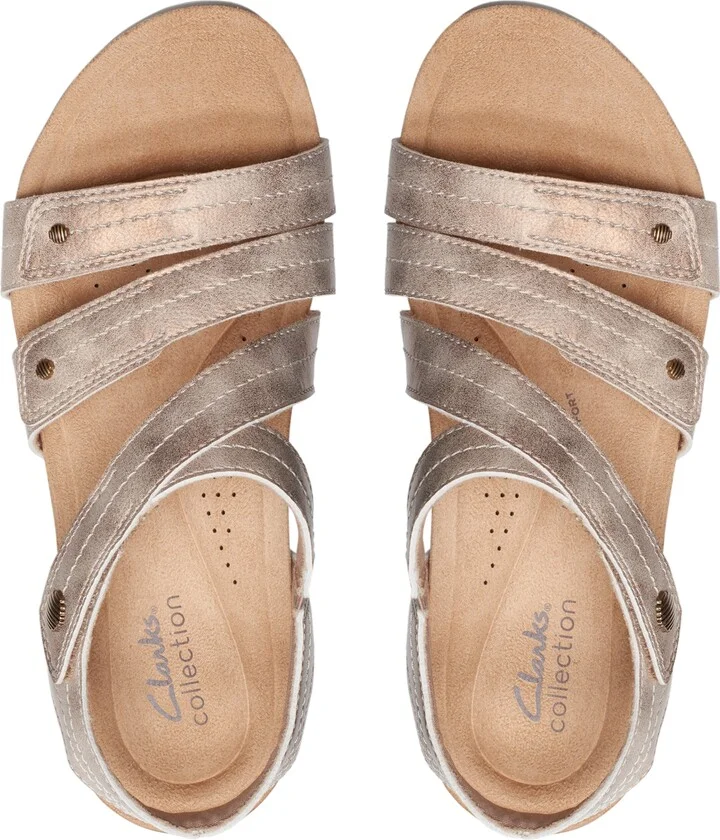 Clarks Women's Calenne Clara Strappy Wedge Sandals - Image 8