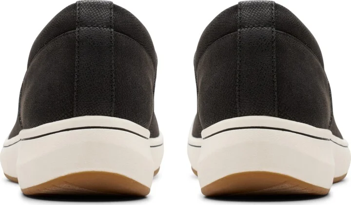 Clarks Women's Cloudsteppers Breeze Sky Ria Round Toe Shoes - Black, White Textile - Image 3