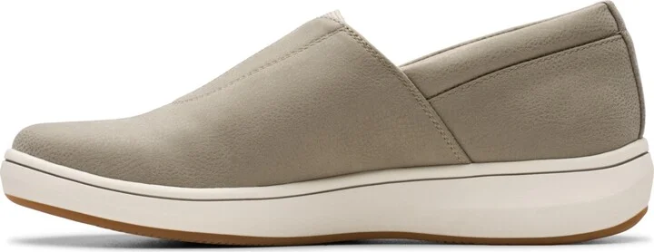 Clarks Women's Cloudsteppers Breeze Sky Ria Round Toe Shoes - Black, White Textile - Image 9