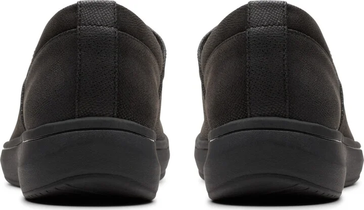 Clarks Women's Cloudsteppers Breeze Sky Ria Round Toe Shoes - Black, White Textile - Image 11