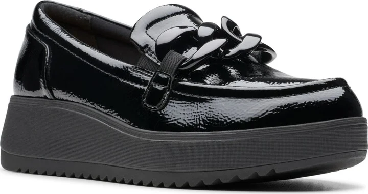 Black Crinkle Patent Synthetic