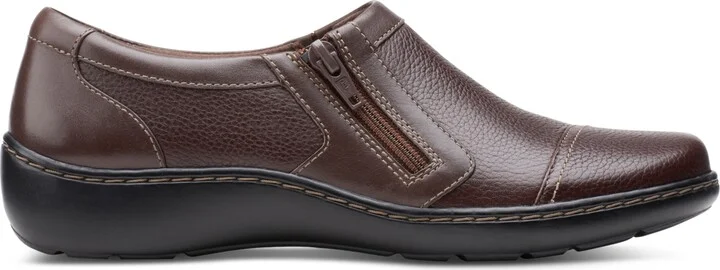 Clarks Women's Cora Giny Cushioned Zip Loafer Flats - Image 7