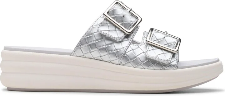 Clarks Women's Drift Buckle Slip-On Slide Wedge Sandals - Image 2