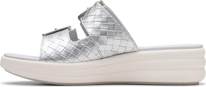 Clarks Women's Drift Buckle Slip-On Slide Wedge Sandals - Image 3