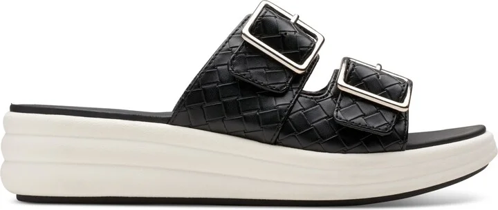 Clarks Women's Drift Buckle Slip-On Slide Wedge Sandals - Image 7