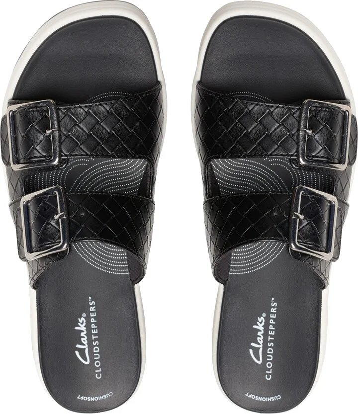 Clarks Women's Drift Buckle Slip-On Slide Wedge Sandals - Image 9