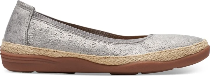 Clarks Women's Elaina Rae Textured Jute-Trim Flats - Image 2