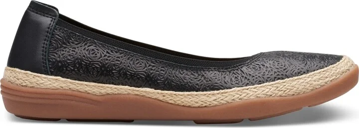 Clarks Women's Elaina Rae Textured Jute-Trim Flats - Image 6