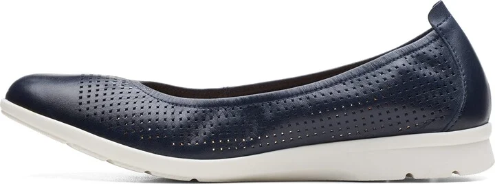 Navy Leather/White Sole