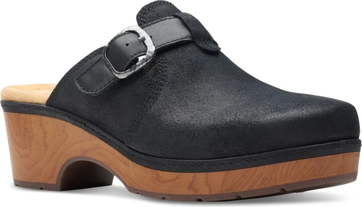 Clarks Women's Paizlee Nora Slip-On Buckled Platform Clogs