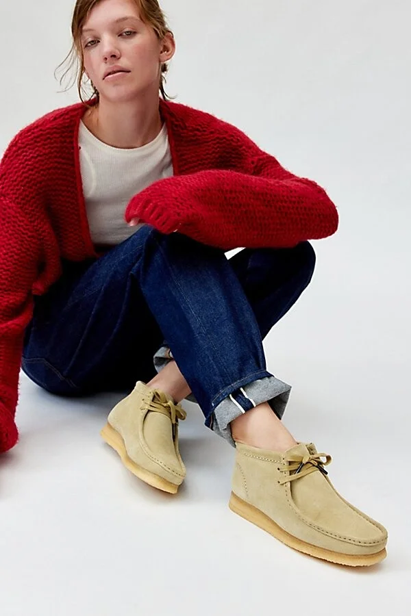 Clarks Women's Wallabee Boot in Maple Suede