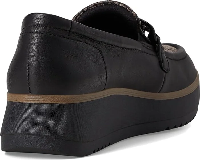 Clarks Zylah May Women's Flat Shoes Black Combi Textile Leather : 9.5 B - Medium - Image 4