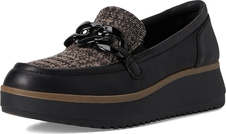 Clarks Zylah May Women's Flat Shoes Black Combi Textile Leather : 9.5 B - Medium - Image 5