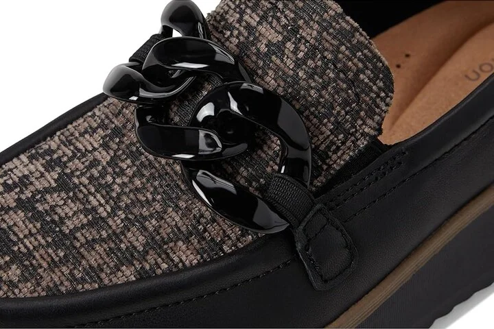 Clarks Zylah May Women's Flat Shoes Black Combi Textile Leather : 9.5 B - Medium - Image 7