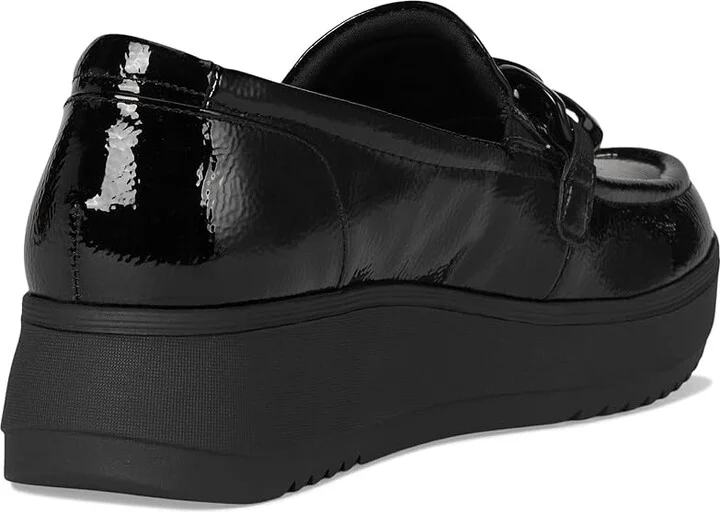 Clarks Zylah May Women's Flat Shoes Black Crinkle Patent Synthetic : 9 D - Wide, Leather - Image 4