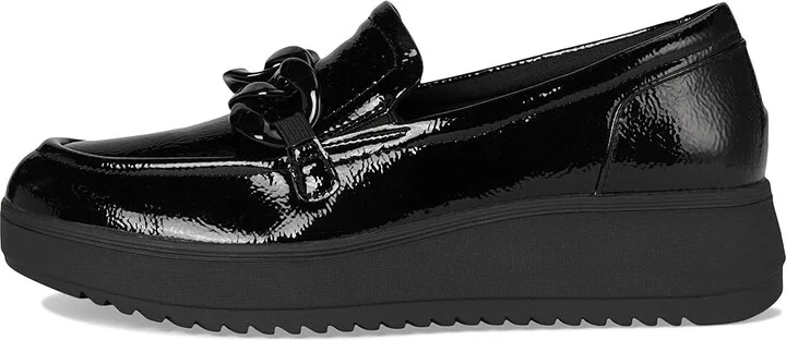 Clarks Zylah May Women's Flat Shoes Black Crinkle Patent Synthetic : 9 D - Wide, Leather - Image 6