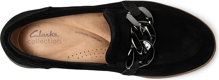 Clarks Zylah May Women's Flat Shoes Black Suede : 6.5 D - Wide, Leather - Image 2