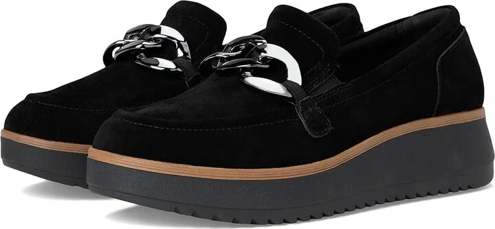 Clarks Zylah May Women's Flat Shoes Black Suede : 6.5 D - Wide, Leather