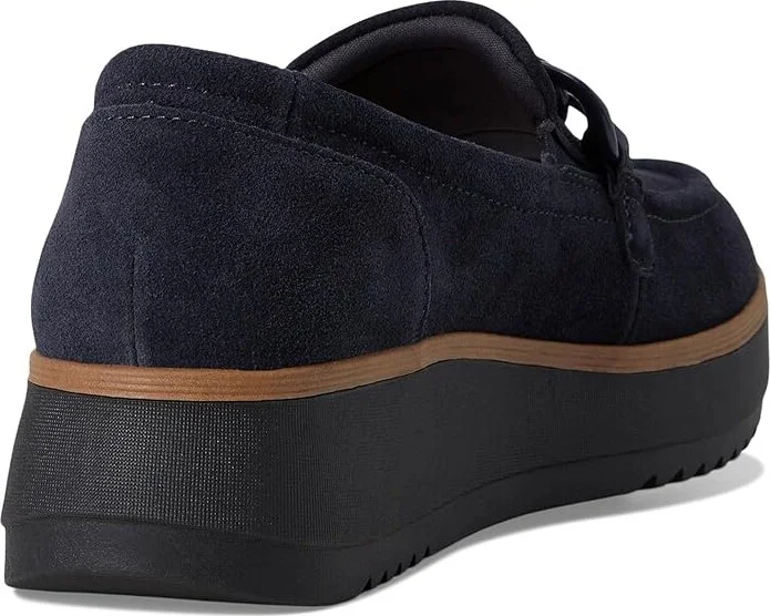 Clarks Zylah May Women's Flat Shoes Navy Suede : 12 B - Medium, Leather - Image 4