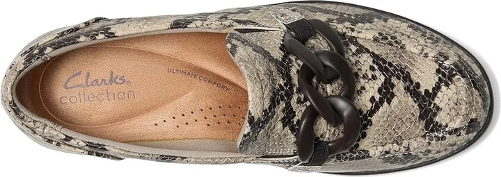 Clarks Zylah May Women's Flat Shoes Snake Print Synthetic : 8 D - Wide, Leather - Image 2