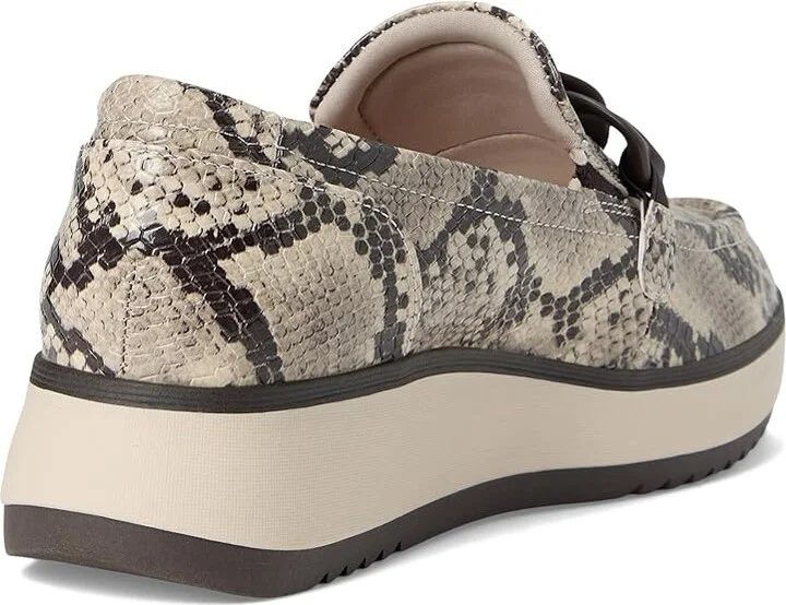 Clarks Zylah May Women's Flat Shoes Snake Print Synthetic : 8 D - Wide, Leather - Image 4