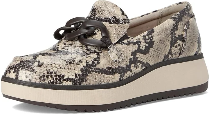 Clarks Zylah May Women's Flat Shoes Snake Print Synthetic : 8 D - Wide, Leather - Image 5