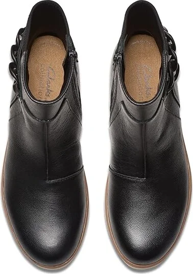 Clarks Zylah Rose Women's Boots Black Leather : 10 D - Wide, Suede - Image 2