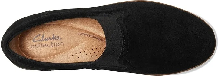 Clarks Zylah Sky Women's Flat Shoes Black Suede : 6 B - Medium, Rubber - Image 2