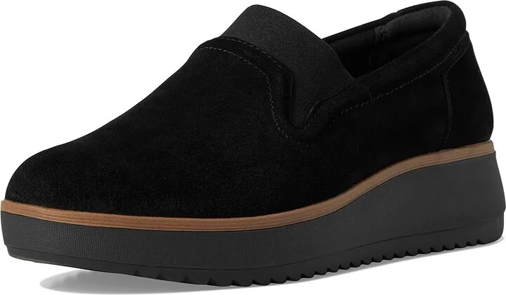Clarks Zylah Sky Women's Flat Shoes Black Suede : 6 B - Medium, Rubber - Image 5