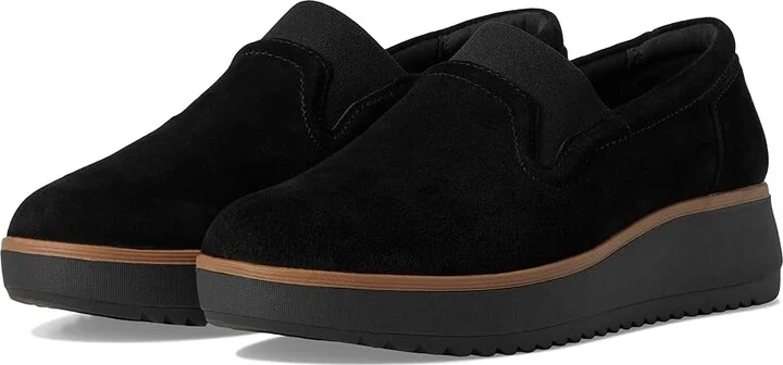 Clarks Zylah Sky Women's Flat Shoes Black Suede : 6 B - Medium, Rubber