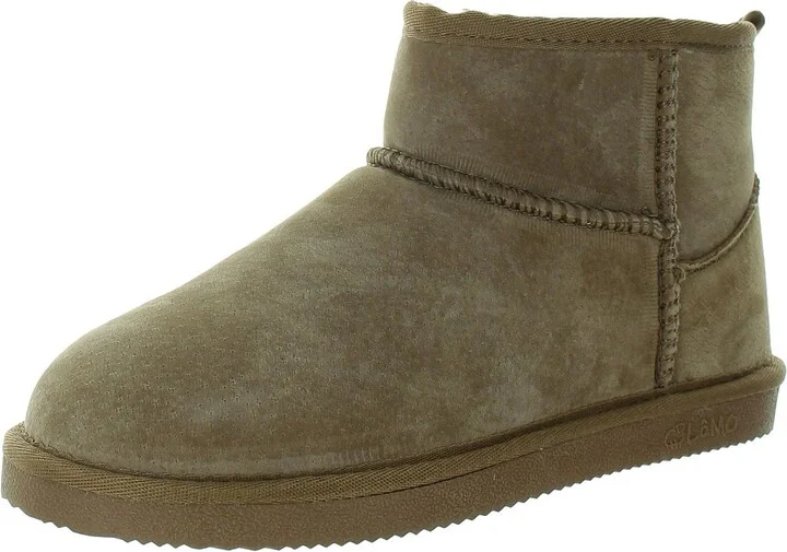 Classic 4 Womens Faux Fur Faux Suede Ankle Boots