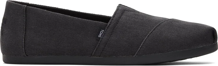 Classic Alpargata Black Distressed Twill