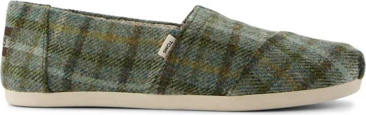 Classic Alpargata Olive Cozy Plaid