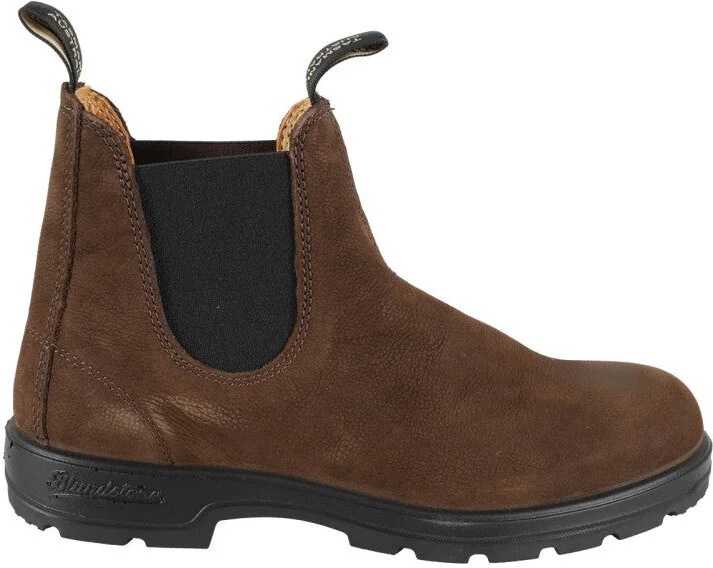 Classic Brown Nubuck Boots With Side Elastics