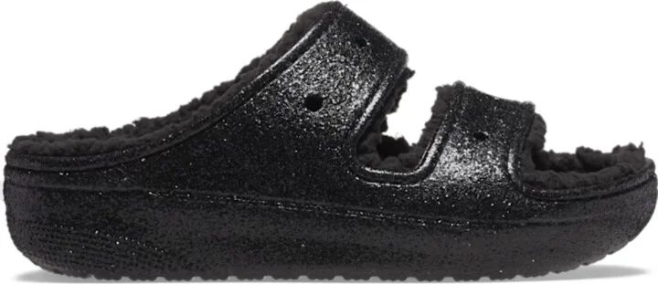Classic Cozzzy Glitter II 208979-001 Slide Sandal Mens 9 Black Lined POW60