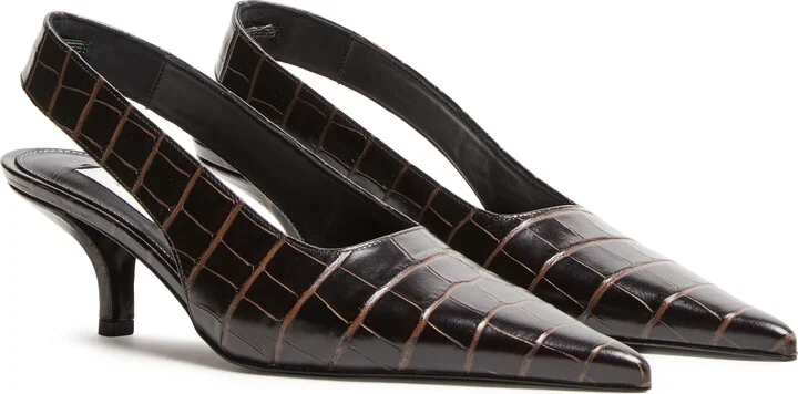 Classic croco embossed slingbacks - Image 3
