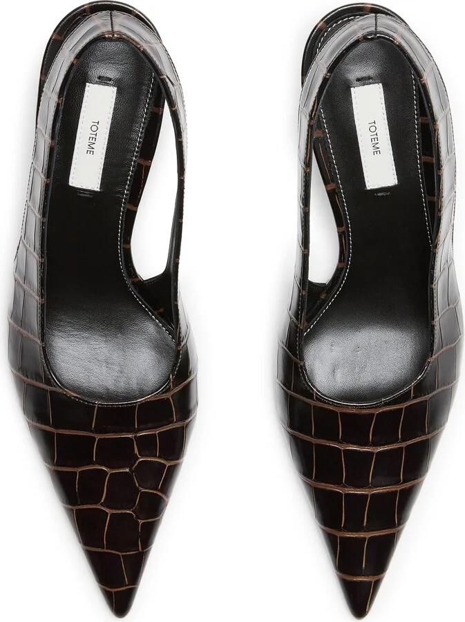 Classic croco embossed slingbacks - Image 5