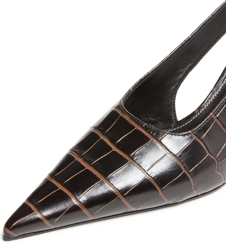 Classic croco embossed slingbacks - Image 6