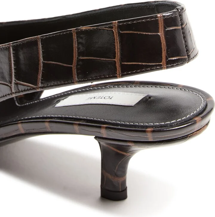 Classic croco embossed slingbacks - Image 7
