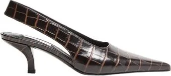 Classic croco embossed slingbacks