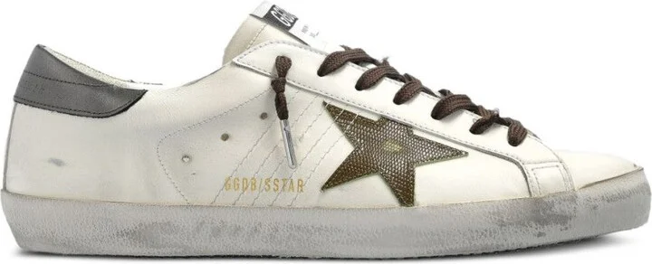 Classic Lace-Up Sneakers With Contrasting Heel And Star Detail
