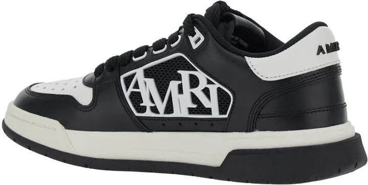 'Classic Low' Black Low Top Sneakers With Logo Lettering On Side And Heel In Leather Woman - Image 3