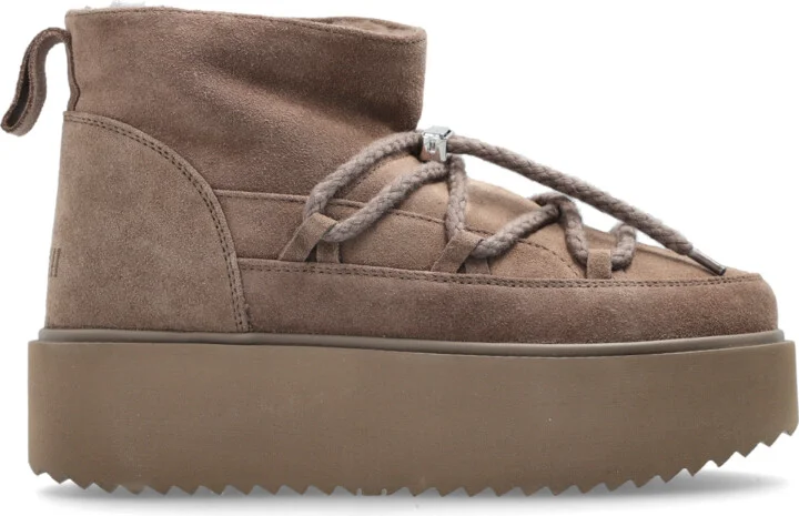 "Classic Low Platform" Snow Boots, , - Brown