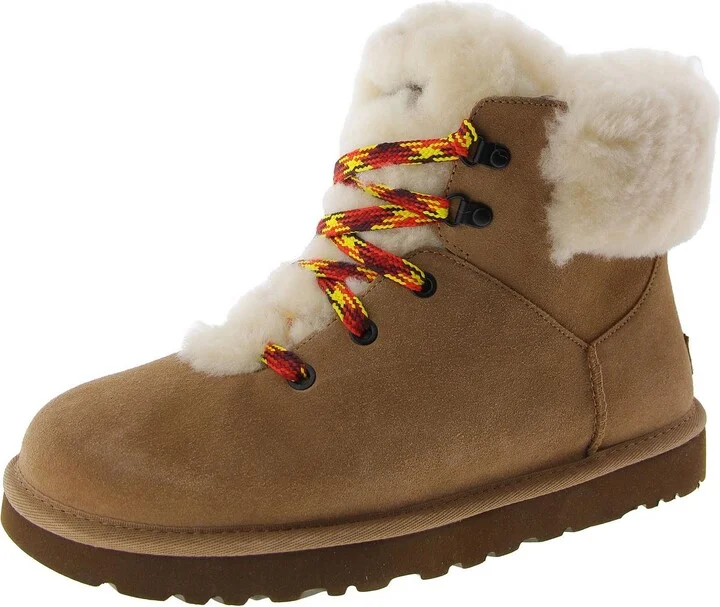 Classic Mini Alpine Womens Lamb Fur Lined Ankle Booties