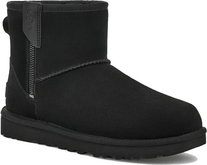 Classic Mini Bailey 1151230-BLK Women's 5 Black Suede Wool Zip Boots KHD1928