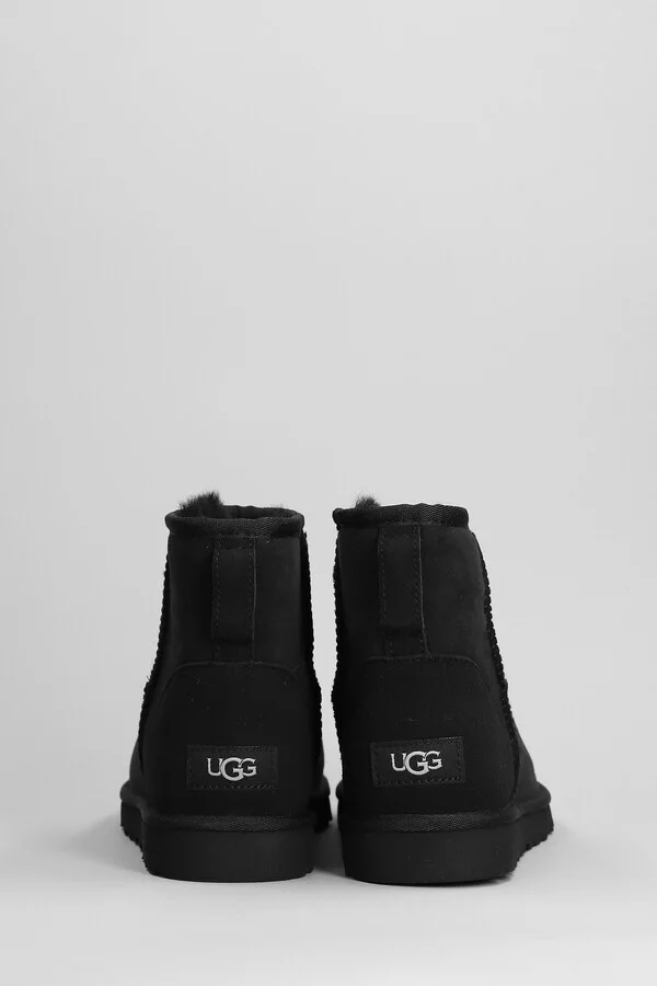 Classic Mini Low Heels Ankle Boots In Black Suede - Image 4