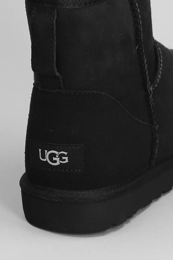 Classic Mini Low Heels Ankle Boots In Black Suede - Image 5