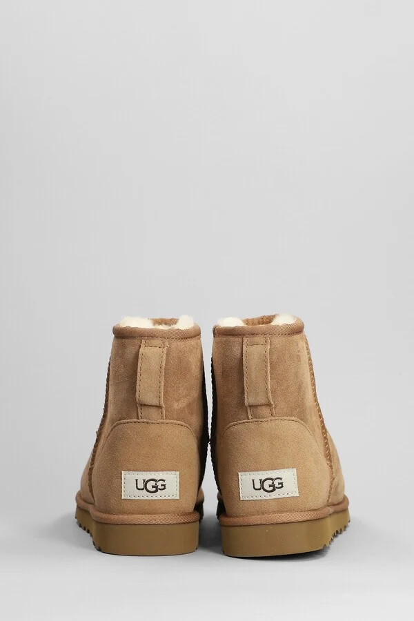 Classic Mini Low Heels Ankle Boots In Leather Color Suede - Image 4
